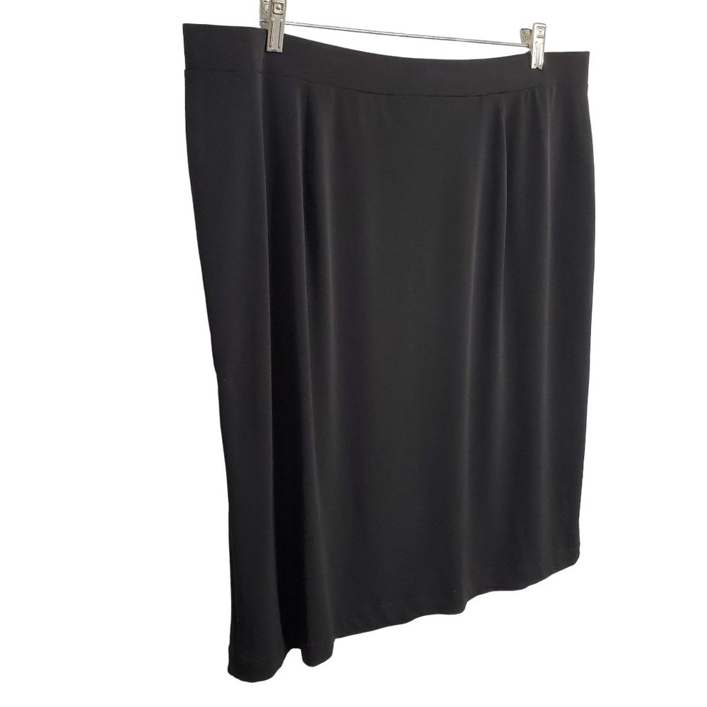 Evan Picone Sz 3X Skirt Fluid Jersey Knit Stretch Pull On Midi Back Vent Capsule